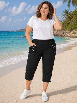 Picture of STRETCH CROPPED TROUSERS WITH ELASTIC WAIST